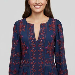 Sea New York navy embroidered Petunia dress, size XS, NEW WITH TAGS!